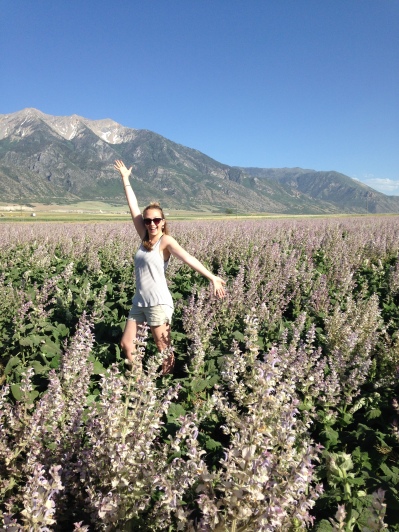 Me standing in a field of Clary Sage!